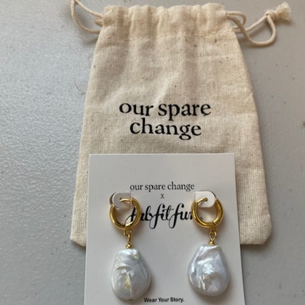 Gold And Pearl Huggie Style Earrings